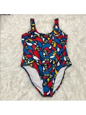 Shinesty Women’s One Piece Red and Blue Swimwear Sz Medium